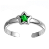 Silver CZ Toe Ring - Star