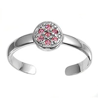 Silver CZ Toe Ring