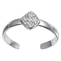 Silver CZ Toe Ring