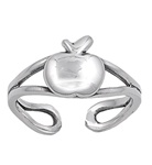 Silver Toe Ring - Apple