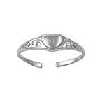 Silver Toe Ring - Heart