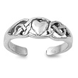 Silver Toe Ring - Heart