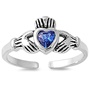 Silver CZ Toe Ring - Claddagh