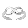 Silver Toe Ring - Infinity