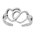 Silver Toe Ring - Heart