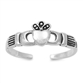 Silver Toe Ring - Claddagh