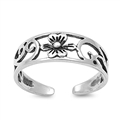 Silver Toe Ring - Flower