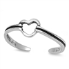 Silver Toe Ring - Open Heart