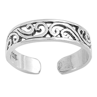 Silver Toe Ring - Filigree