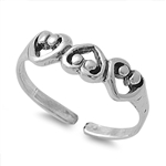 Silver Toe Ring - Heart