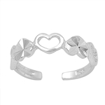 Silver Toe Ring - Heart