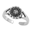 Silver Toe Ring - Flower