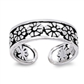 Silver Toe Ring - Flower