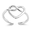 Silver Toe Ring - Pretzel Heart