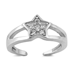 Silver Toe Ring - Star