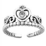 Silver Toe Ring - Crown