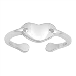 Silver Toe Ring - Heart