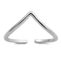 Silver Toe Ring - V Shape