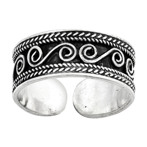 Silver Toe Ring - Bali Design