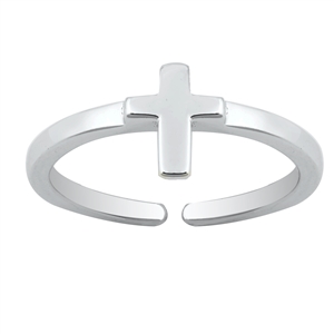 Silver Toe Ring - Cross