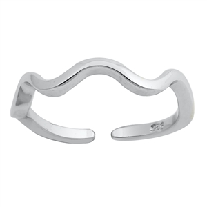 Silver Toe Ring - Wavy