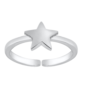 Silver Toe Ring - Star