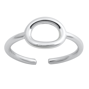 Silver Toe Ring - Oval