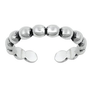 Silver Toe Ring - Beads