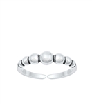 Silver Toe Ring - Bead
