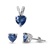 Silver Sets - Blue Sapphire CZ Heart