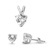 Silver Sets - Clear CZ Heart