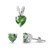 Silver Sets - Emerald CZ Heart