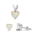Silver Sets - White Opal Heart