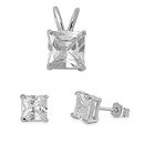 Silver Sets - Clear CZ