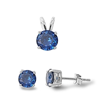 Silver Sets w/ CZ - Blue Sapphire CZ