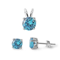 Silver Sets w/ CZ - Blue Topaz CZ