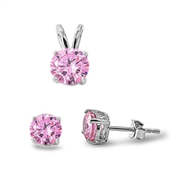 Silver Sets w/ CZ - Pink CZ