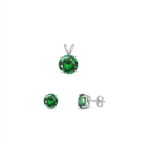 Silver CZ Set - Emerald CZ