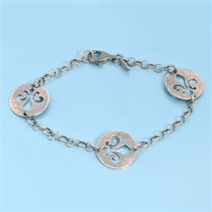 Silver Bracelet - Fleur De Lis