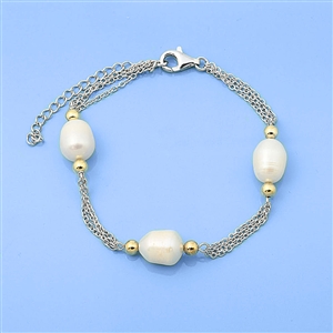 Silver Bracelet - Pearl