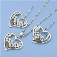 Silver CZ Set - Heart