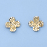 Silver CZ Earrings - Flower