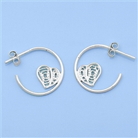 Silver Earrings - Heart