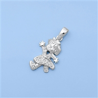 Silver CZ Pendant - Girl