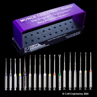 Set 18 Munce Discovery Burs and Bur Block with unmarked slots
