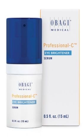Obagi Professional-C Eye Brightener Serum improves the appearance of dark circles, crepiness, and crowâ€™s feet and helps strengthen thin, delicate skin to minimize dark circles. It also helps to control and reduce puffiness from excess fluid.