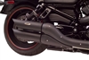 Night Rod Special Slash Cut Exhaust Pipes (Removable Baffle) - Black