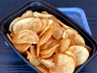 Potato chips in to go container.