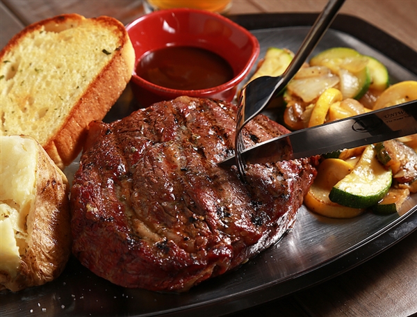 Rube's 10 oz Ribeye seasoned with our Black Garlic salt.