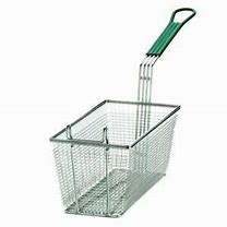 Rectangular Fryer  Basket with Hook Green - 7565